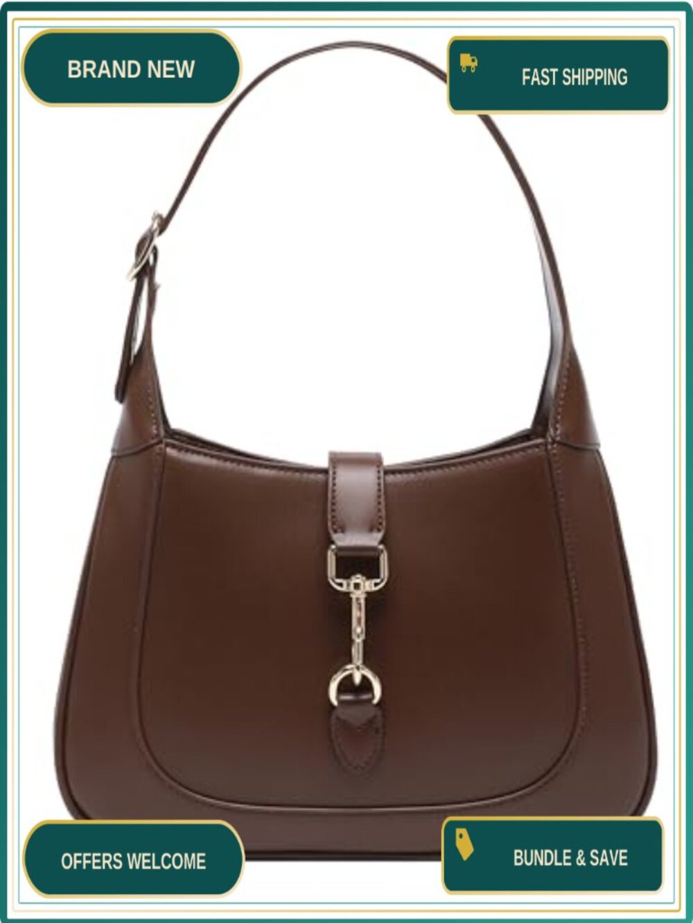 Vegan Leather Shoulder Bag Small Purse Top Handle Adjustable Strap
